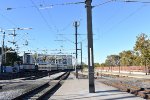 The special Caltrain move of a switcher and three Gallery cars at San Jose Diridon Station